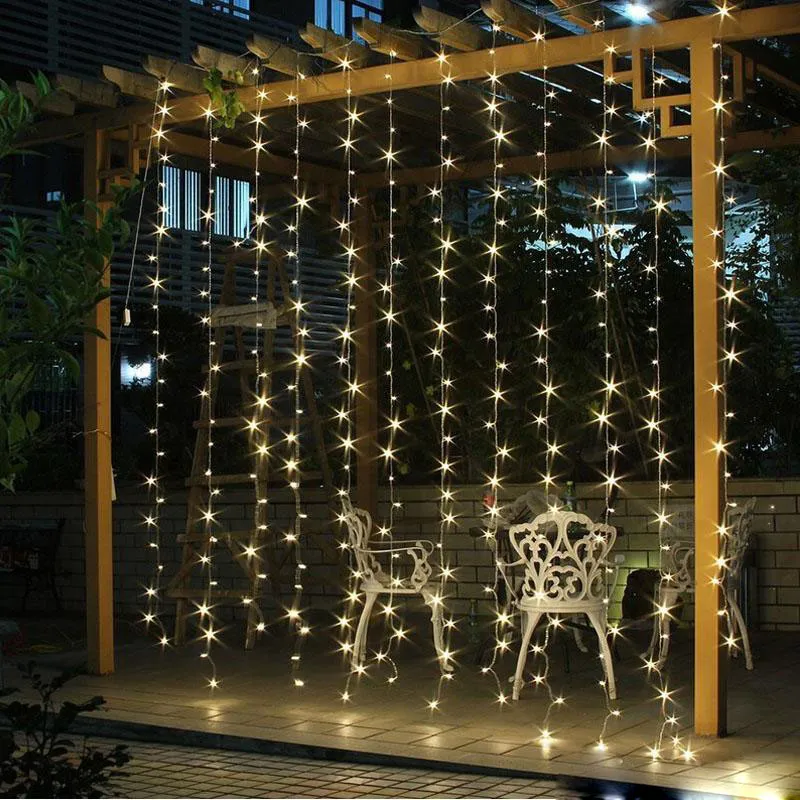 Bruiloft Decoratie Licht 3M X 3M 306 Leds Led Gordijn String Fairy Light 306 Lamp Xmas Kerst Bruiloft home Garden Party Decoratie