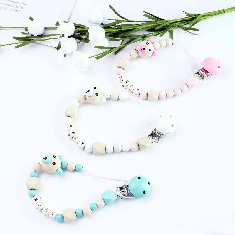 Ciuccio Clip Chain Baby Infant Soothie Accessori Perline in silicone Paci Holder Clip Massaggiagengive Previene la caduta del giocattolo