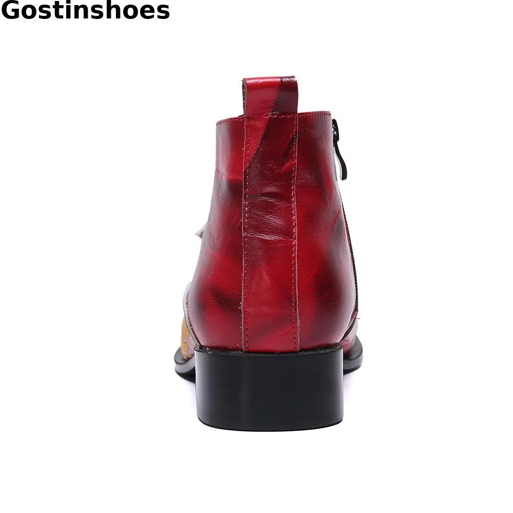 Mens red deals boots sale