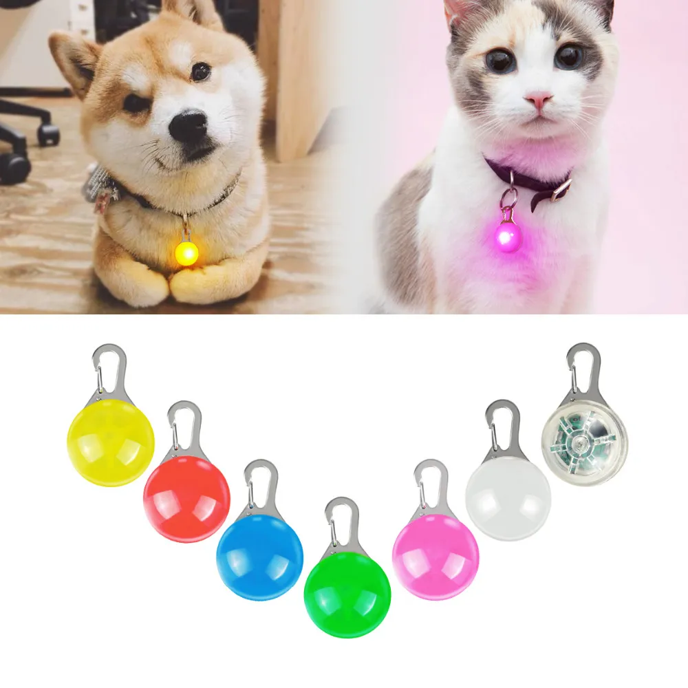 1 pièces collier de chien de compagnie décoration clignotant pendentif extérieur nuit sécurité LED veilleuse brillant pendentif pour collier d'animal de compagnie