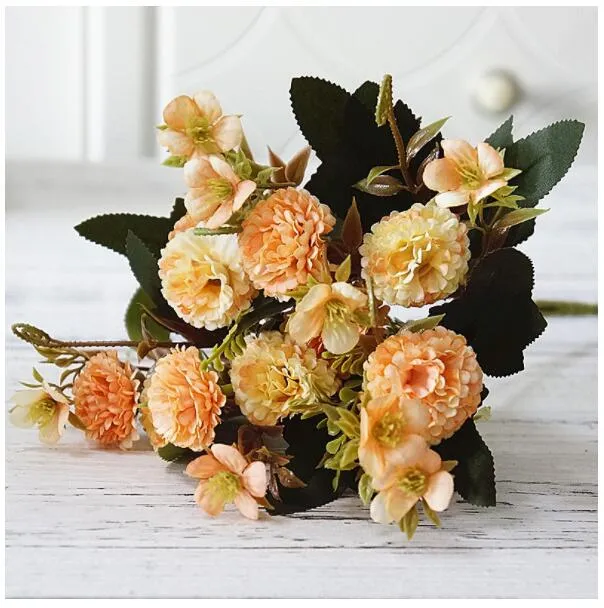 Fleurs en soie petits œillets bouquent fleurs artificielles Simulation œillet fleurs bouquet fête des mères cadeau décorations pour la maison