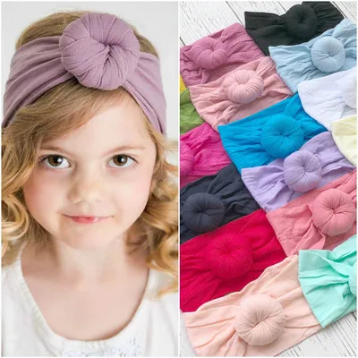 Bébé filles noeud balle bandeaux enfants bandeau de cheveux nouveaux enfants chapeaux Boutique cheveux accessoires Turban 21 couleurs Z11