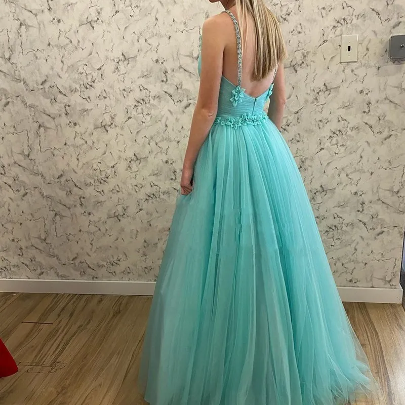 Aqua Dresses: 3D Floral Pleated Long Tulle Prom Dress... From Lovemydress, $89.69 | DHgate.Com Aqua Dresses: 3D Floral Pleated Long Tulle Prom Dress... From Lovemydress, $89.69 | DHgate.Com