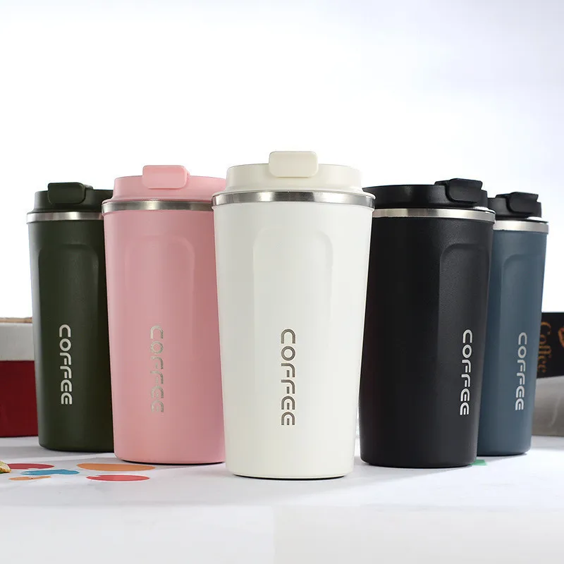 Camada de aço inoxidável copo de café dobro Caneca Thermos Leak Proof 380ml 510ml de viagem do café Thermos Cup