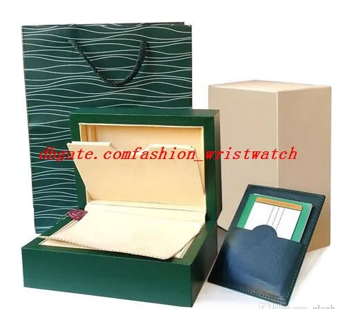 슈퍼 품질 시계 상자 새로운 스타일 녹색 원래 상자 종이 가죽 가방 GM / T SU / B SE / A 시계 상자 녹색 나무 시계 상자