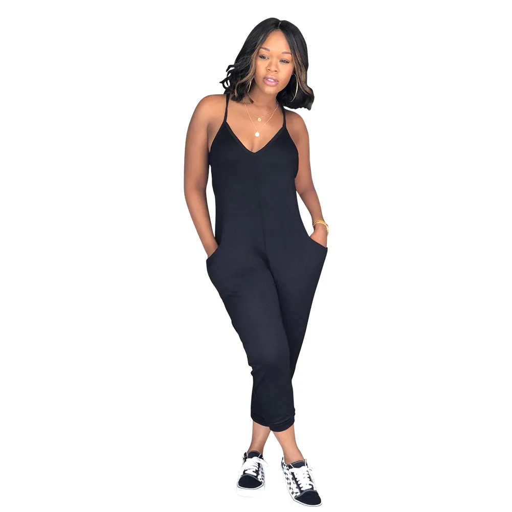Backless One Piece Dungaree Jumpsuit With Capris And Bandage Straps ...