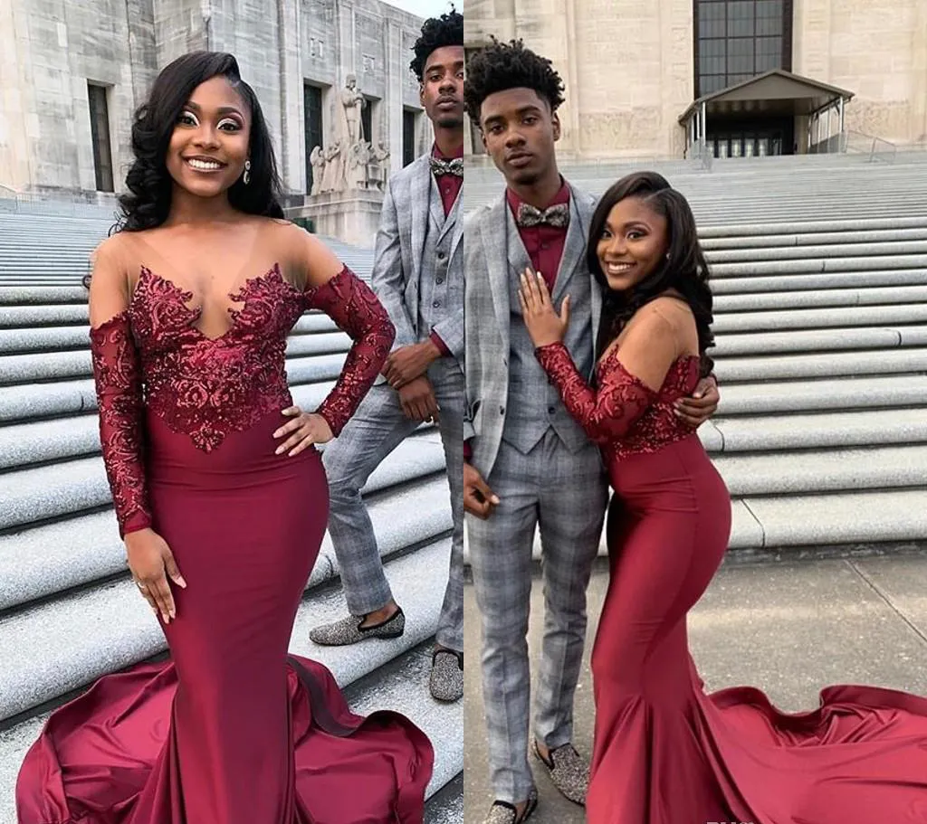 Beautiful burgundy prom dresses outlet