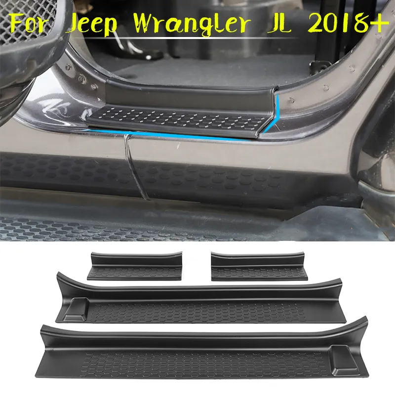 Pedale di benvenuto protezione soglia auto ABS nero per accessori interni auto Jeep Wrangler JL