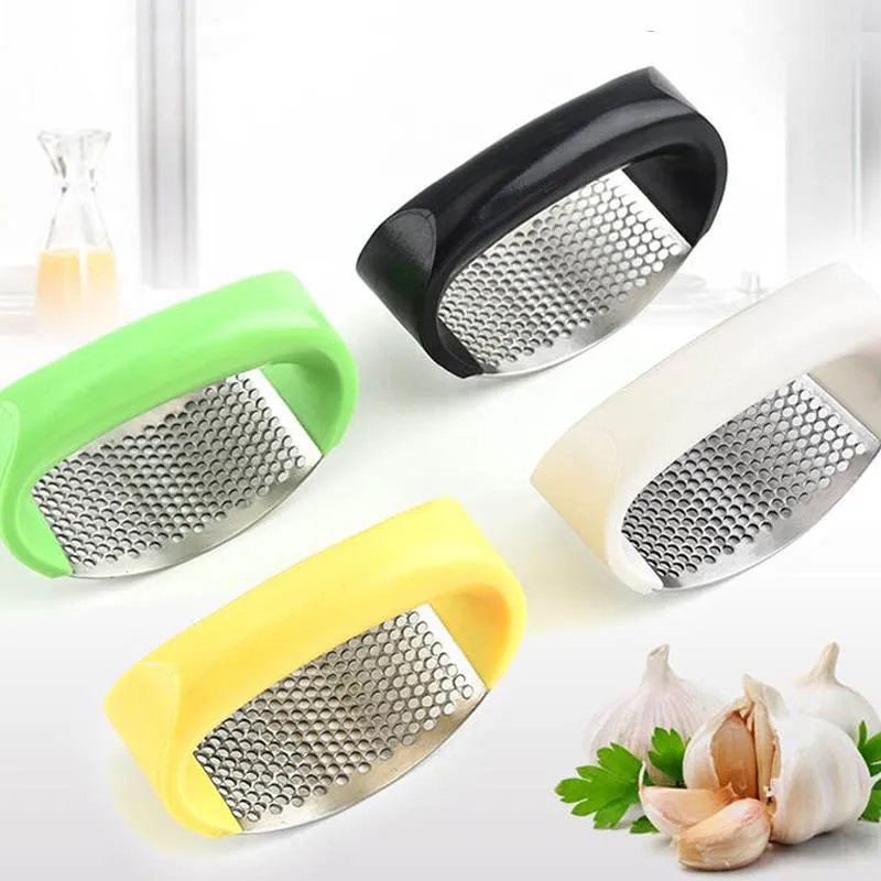 Stainless Steel Garlic Presses accessories Manual Garlic Mincer Chopping Curve Fruit Vegetable Tools Kitchen Gadgets