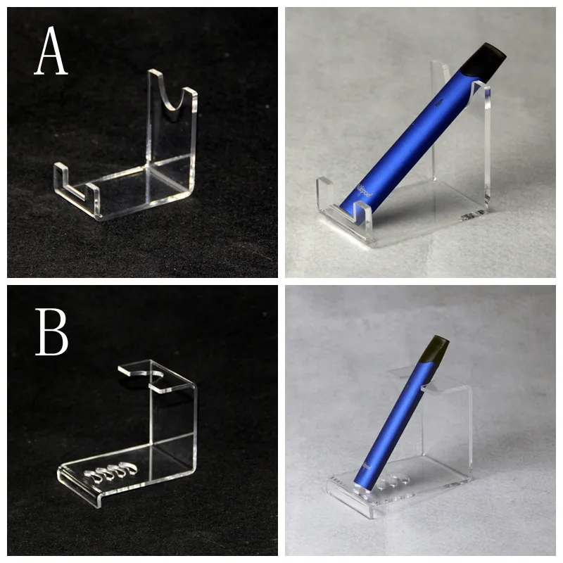 Acrylic display clear stand shelf holder base vape rack show for flat vaporizer pen battery pods cartridge tank kit new arrival