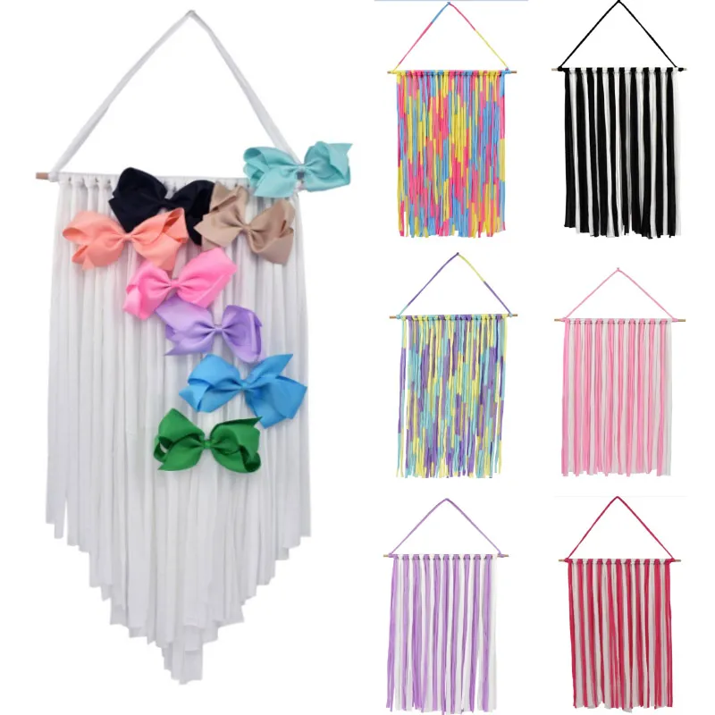 Baby haar boog houder hanger meisjes haren clips opslag organisator hairwear riem kinderen tapestries haaraccessoires