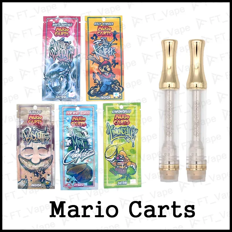 Newest Mario Carts With Logo Empty Vape Pen Cartridges Ceramic Coil 1