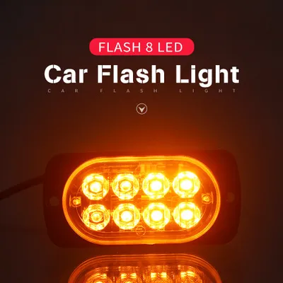 20pcs 12-24V Truck Car 8 LED Flash 24w Strobe Emergency Warning Light Flashing Lights