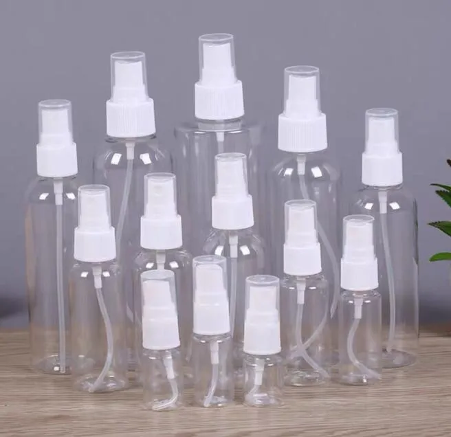 2020 Vide Transparent En Plastique Vaporisateur Pompes Atomiseur Pour Huiles Essentielles Voyage Parfum En Vrac Maquillage Portable 15ML 30ML 50ML 60ML 100ML