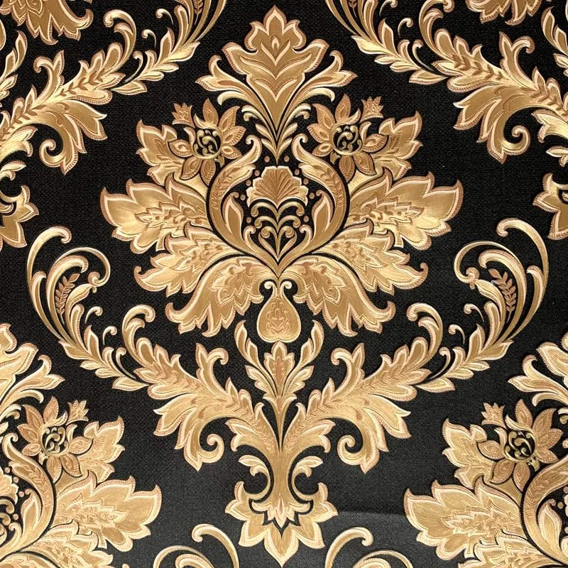 3D Damask Luxury Gold Damask Wallpapers European Vinyl Textured Wall