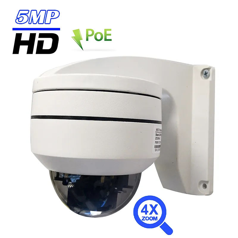 5-мегапиксельная видеонаблюдения открытый PTZ безопасности IP камеры HD 4-кратный зум с поддержкой PoE IP-камера ночного видения камеры купола вандал-доказательства с ОНВИ 48В PoE видеорегистратор