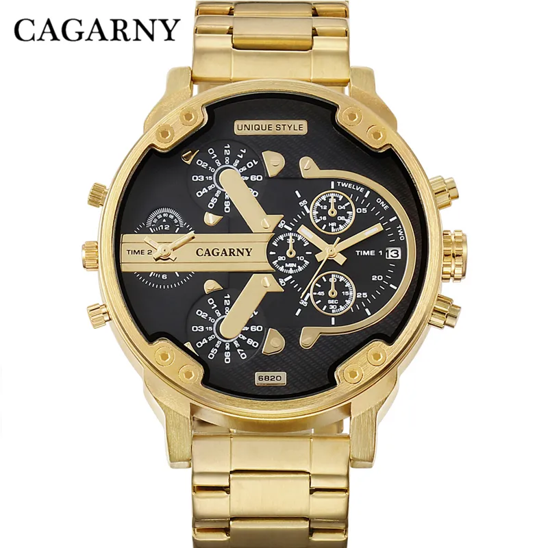 cagarny mens watches quartz watch men dual time zones big case dz military style 7331 7333 7313 7314 7311 steel band watches free shipping (25)