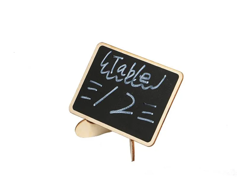 50 Pcs DIY Mini Mini Blackboard Nome de Madeira Mensagem Preto Festa de Casamento Etiquetas De Madeira Tabela Número de Tabela