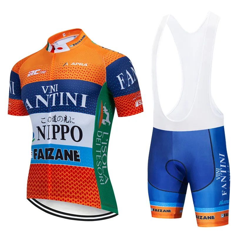 Wielertrui Sets TEAM 2019 oranje FIETSJERSEY 12D fietsbroek set Ropa Ciclismo HEREN zomer sneldrogend FIETSEN Maillot broek kleding 240314