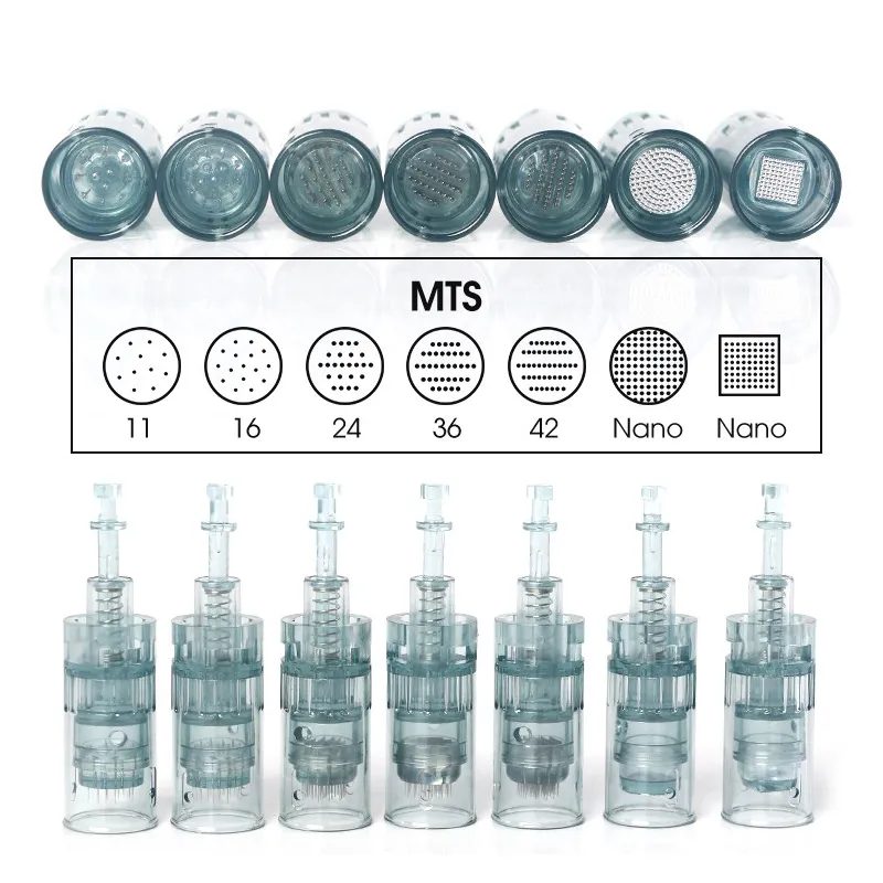 25PCS 교체 마이크로 바늘 카트리지 11/16/24/36/42/나노 핀 자동 전기 Dr 펜 Derma 펜 M8 MTS 피부 회춘