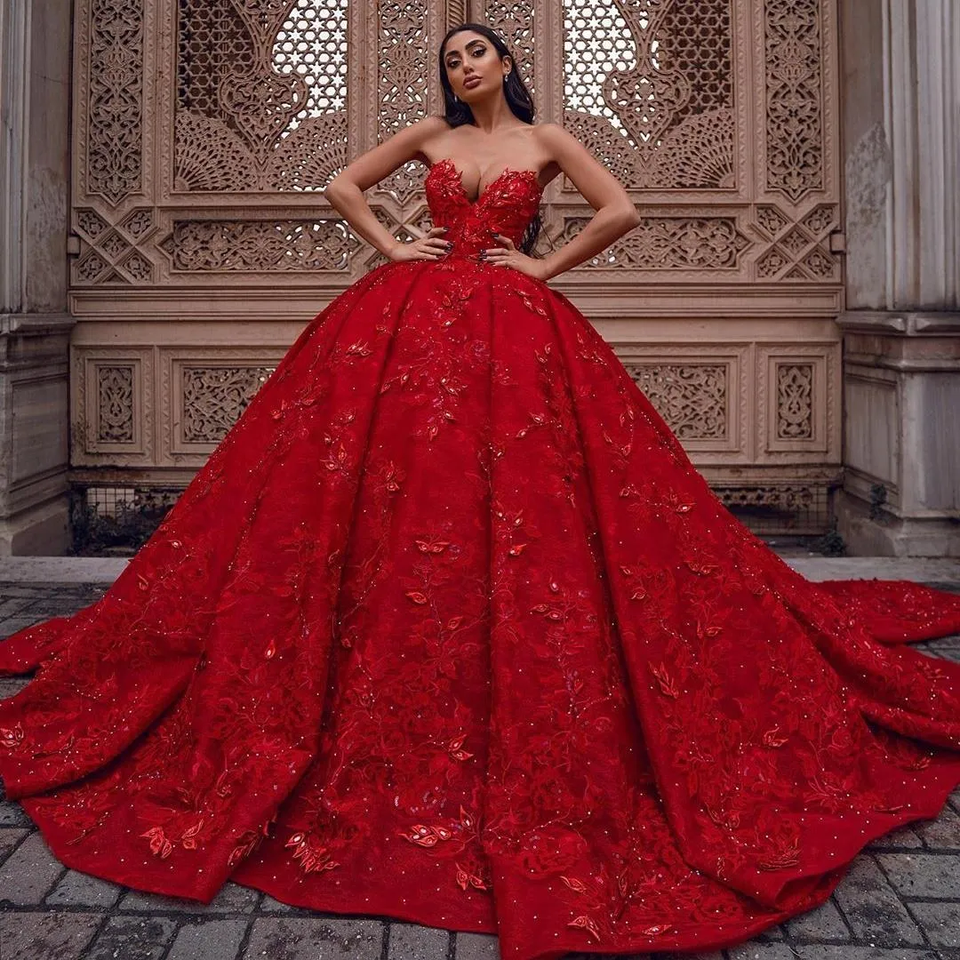Sexy red on sale ball gown