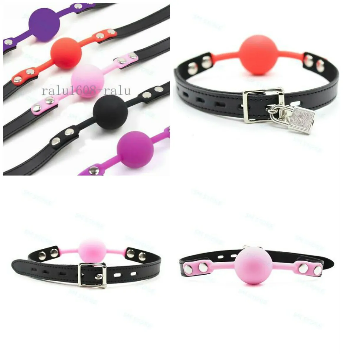 Unisex siliconen mond gag kabelboom bondage beperkingen voor volwassen lederen strap game #r98