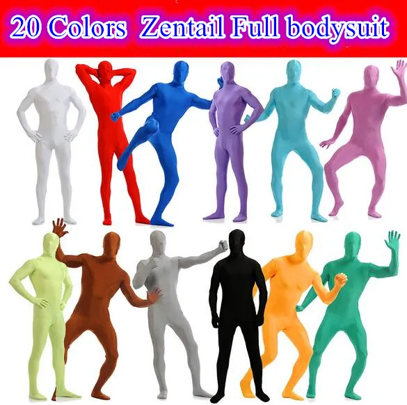 20colors sexy Full Body Zentai Suit Mens Lycra dance Show thème costume peau costume maigre serré Halloween Chirstmas costume plus la taille 3xl