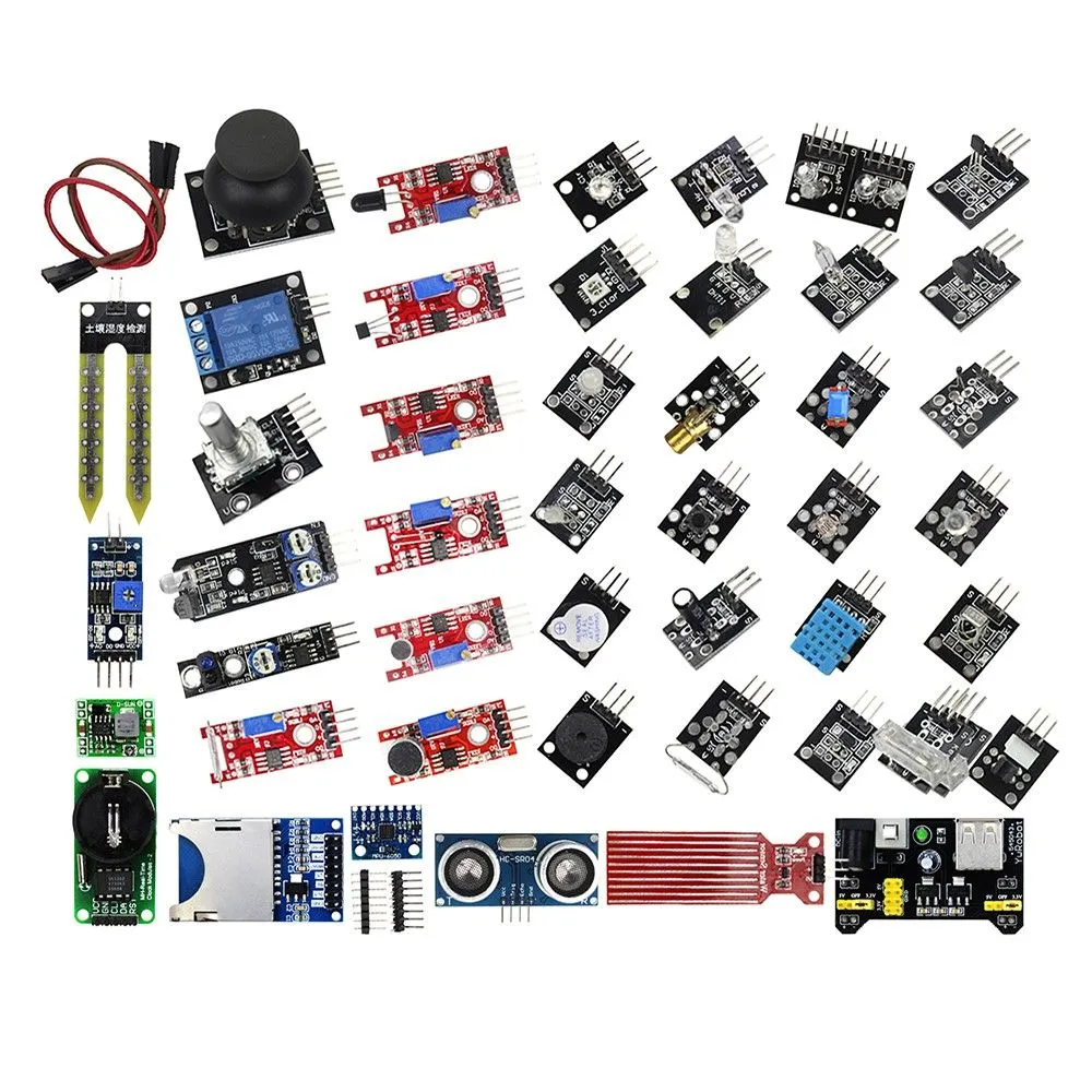 Freeshipping 45 IN 1 Sensors Modules Starter Kit, Better Than 37in1 Sensor Kit 37 IN 1 Sensor Kit for DIY KIT