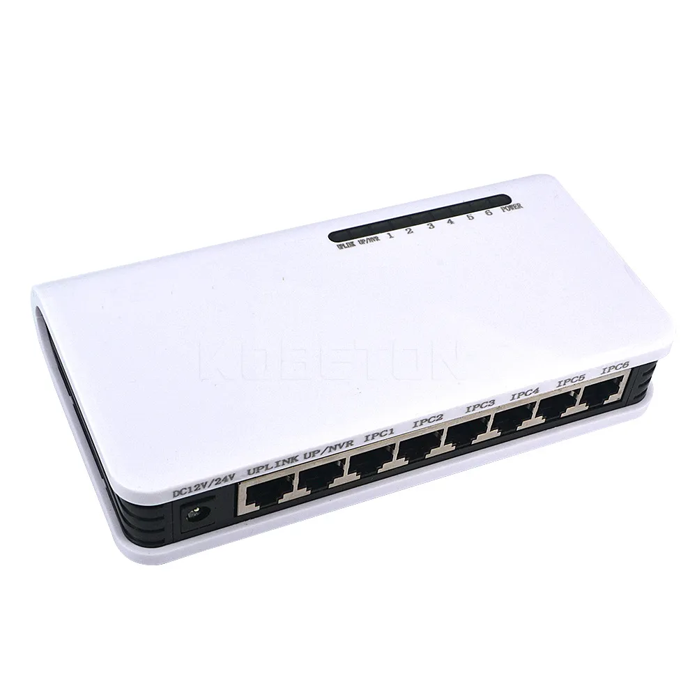 Freeshipping Newest 8 Port Poe Switch 6+2 Ports DC Desktop Ethernet Switch Network IP Cameras Powered PoE Adapter for Indoor Wifi