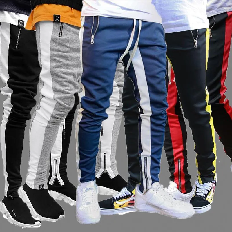 Pantalon de survêtement pour hommes, nouvelle mode Hip Hop, Fitness, Streetwear, rayé, jogging, slim, survêtement