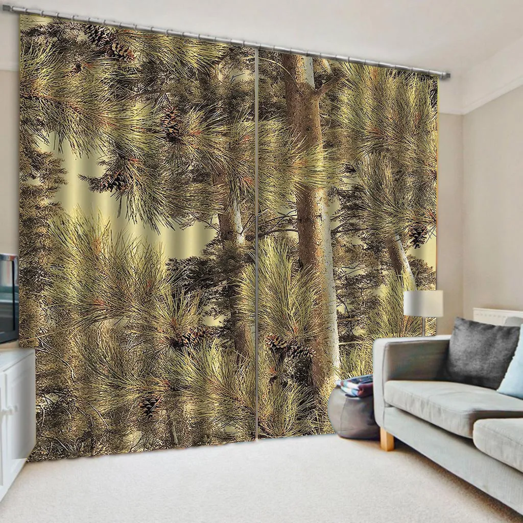 3d foto gardin vacker oljemålning tall träd anpassade vardagsrum sovrum vackert dekorerade gardiner