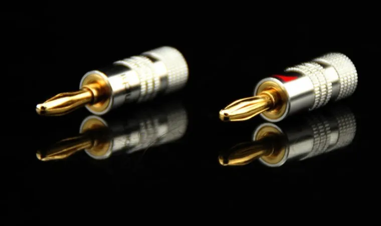 Großhandel - 4 mm Nakamichi-Bananenstecker, 24 Karat vergoldet, Lautsprecher-Kupfer-Adapter, Audio-Klinkenbuchse, Schraubklemme, Verbindungspfosten-Stecker RCDNK