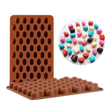 Nuovo arrivo di alta qualità in silicone 55 cavità mini chicchi di caffè stampo per cioccolato stampo per torta decorazione