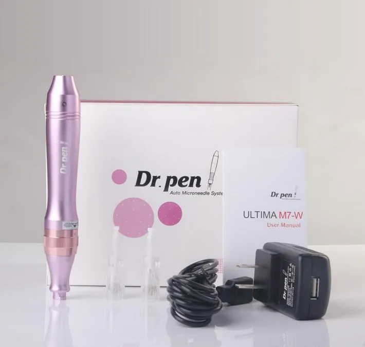 Melhor Derma Roller Pen Microneedling Pen Derma recarregável Derma Microneedle Dr. Pen Com 102 PCS Needle cartuchos para Cicatriz Remoção