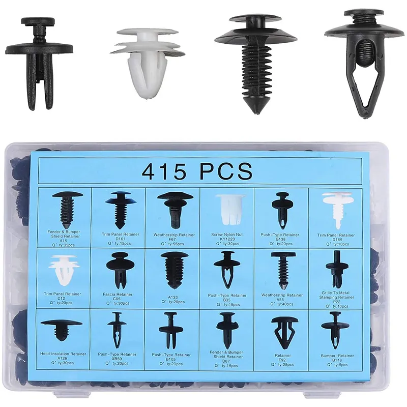 435pc Set Clips Retenedores Coche Empuje Remaches de Pasadores