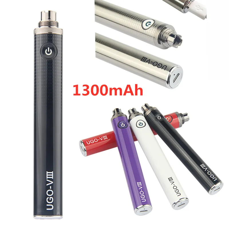 MOQ 5st Autentisk EGO T Passthrough E Cig 1300mAh Vaper Pens Batteri Micro USB Pass Through UGO V3 Vaporizer med kabelladdare ecigg