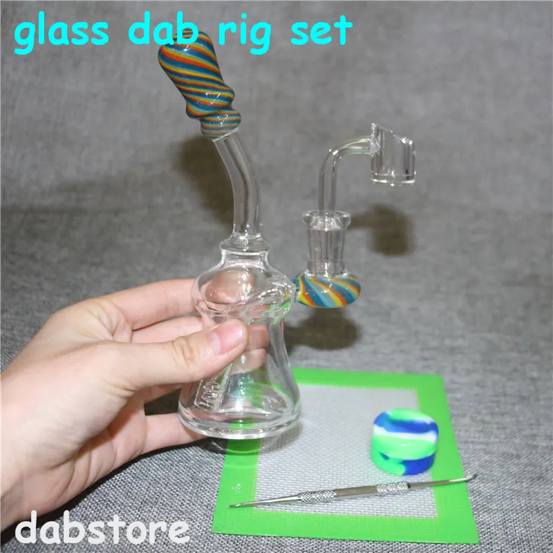 Pipes Mini vidro Bongs Duplo Recycler Bong Vortex da tubulação de água de vidro Oil Rigs Heady Dab Rig Com Quartz Banger