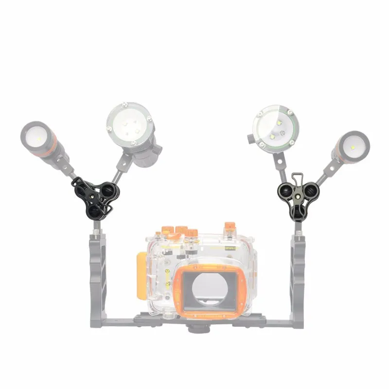 Freeshipping Halterung Halter Ball Clamp 3 Loch Unterwasser Kamera Arm System Rig Fach Tauchen Für D32VR D11VR D34VR archon z11