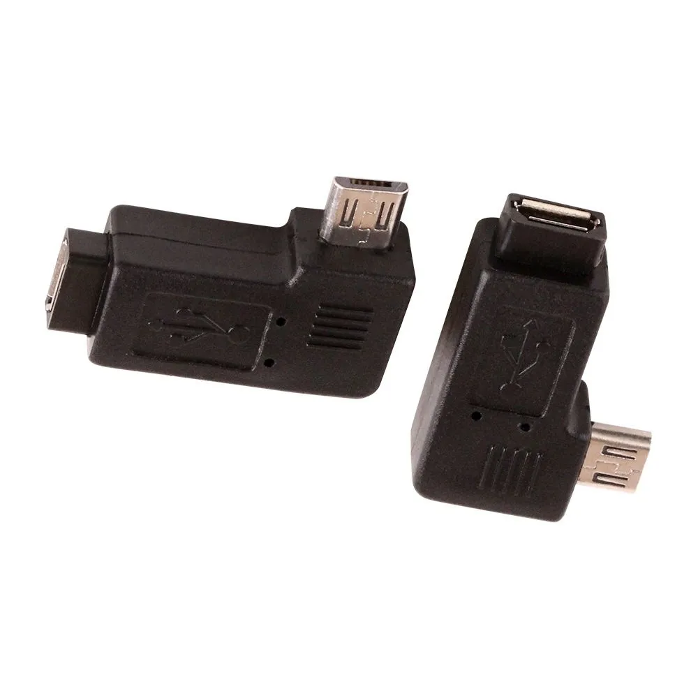 Adaptador mini USB a micro USB, conector USB 2.0, conector adaptador de  enchufe de 90 grados, ángulo izquierdo y derecho mini USB macho a conector