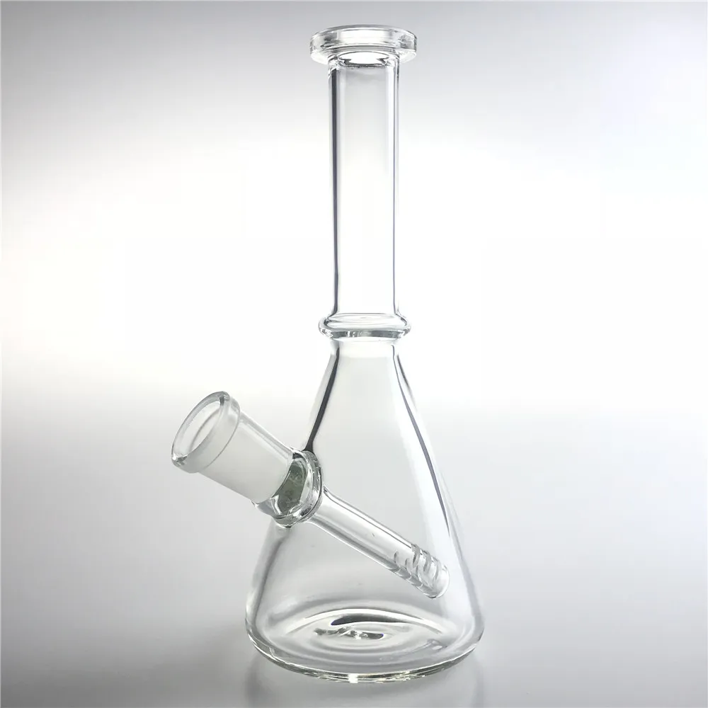 6 Inch Glass Water Bongs with Hookahs 14mm Female Straight Recycler Bong Thick Pyrex Clear Mini Dab Beaker Rigs for Smoking Pipes