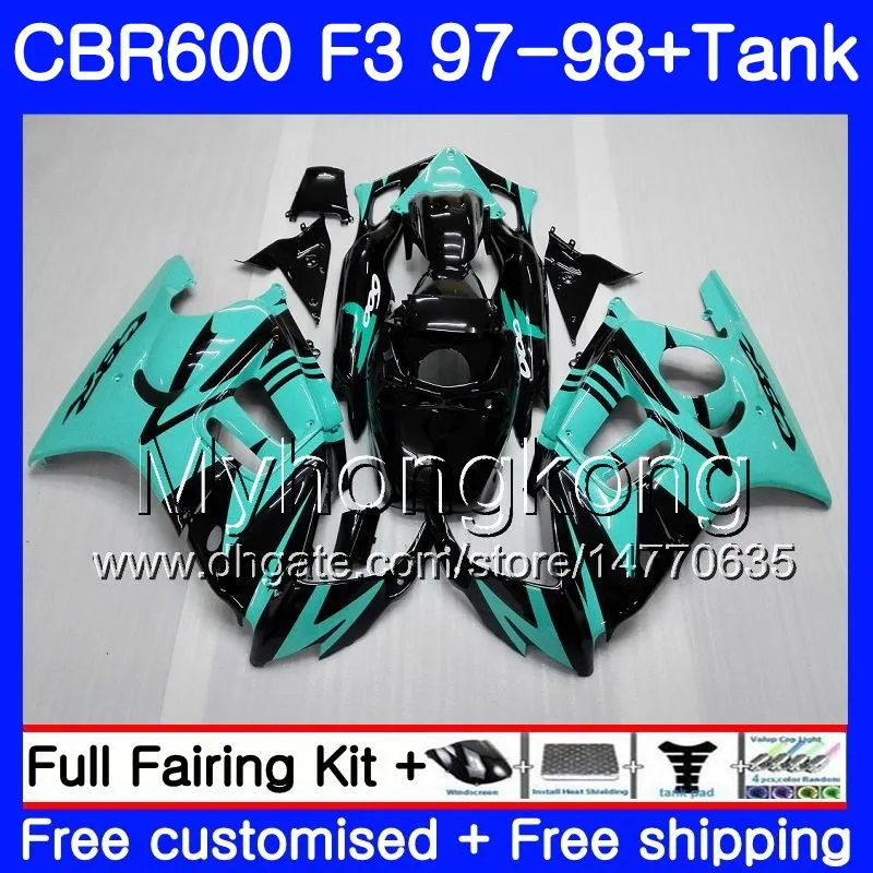 + Tank for HONDA CBR600FS CBR600RR CBR600 F3 Cyan black stock 1997 1998 Bodys 290HM.70 CBR 600 F3 FS CBR 600F3 97 98 CBR600F3 97 98 Fairing