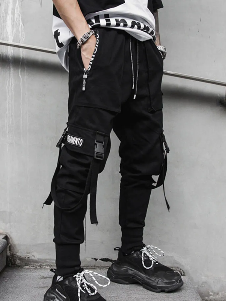 Male Streetwear Hip Hop Punk Cargo Pant High Street Trousers Men Fashion Casual Harem Pant Jogger Sweatpants