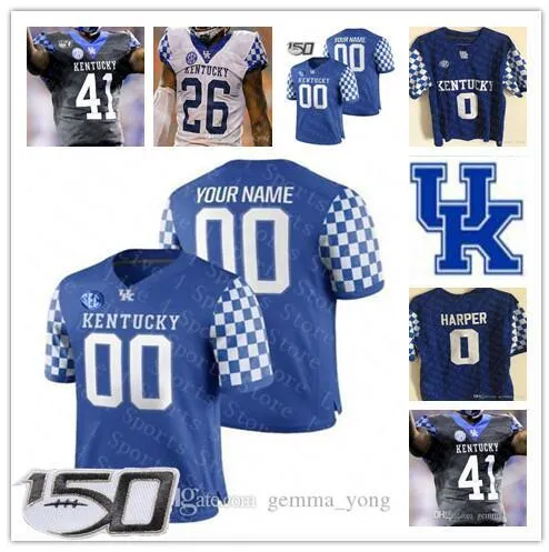 2019 كنتاكي Wildcats NCAA College College Football 26 Benny Snell Jr. 12 فرصة Poore 1 Lynn Bowden Jr. 3 Terry Wilson 56 Kash Daniel 150th Jersey