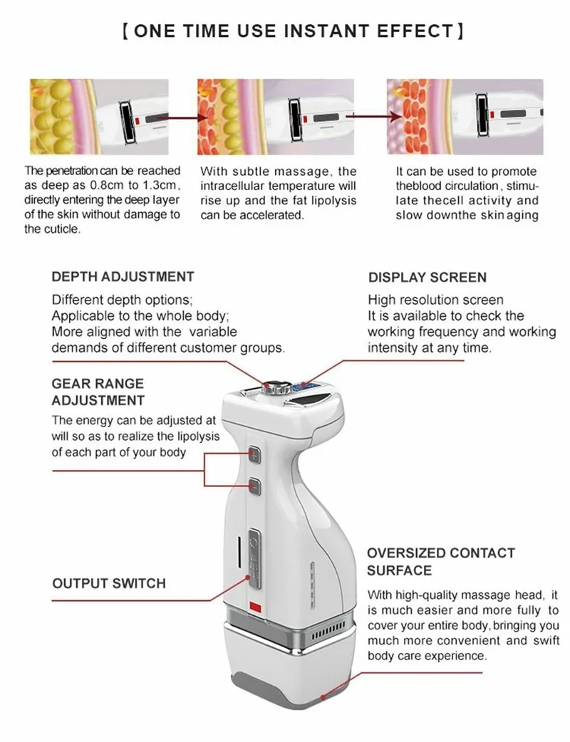 Portable Hello Body Hifu amincissant la cellulite réduit la machine de spa de beauté à ultrasons focalisés de haute intensité