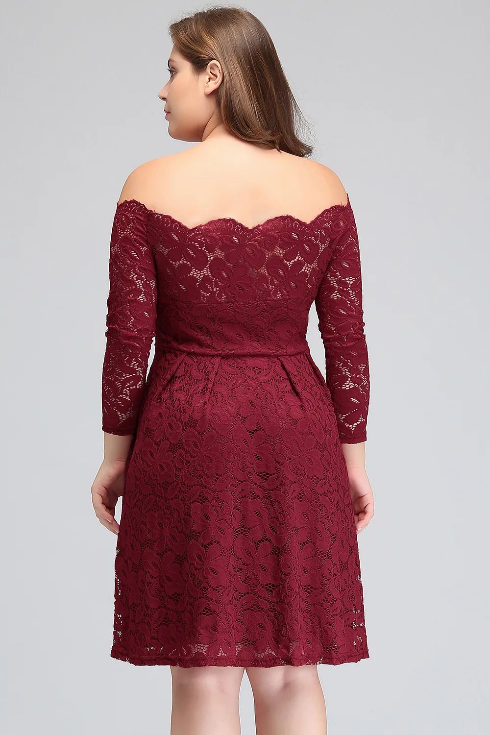 xhilaration burgundy dress Floral Printed V Neck Fit And Flare Dress – BITTERLIME main image 1