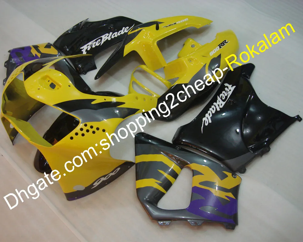 Capot de moto pour Honda 1998 1999 CBR900RR 919 CBR900919 RR CBR 900RR 98 99 Gris Noir Jaune Moto Carénage complet