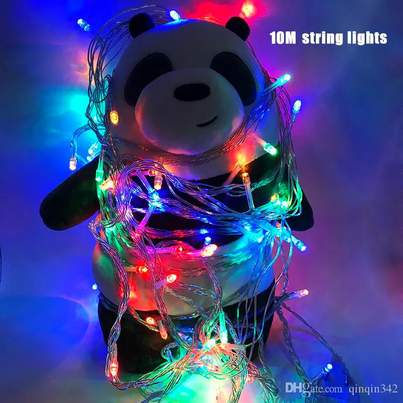 Luz de natal Venda de Férias Ao Ar Livre 10 m 100 LED string 8 Cores escolha Vermelho / verde / RGB Luzes De Fadas À Prova D 'Água Do Jardim Do Natal Do Partido luz