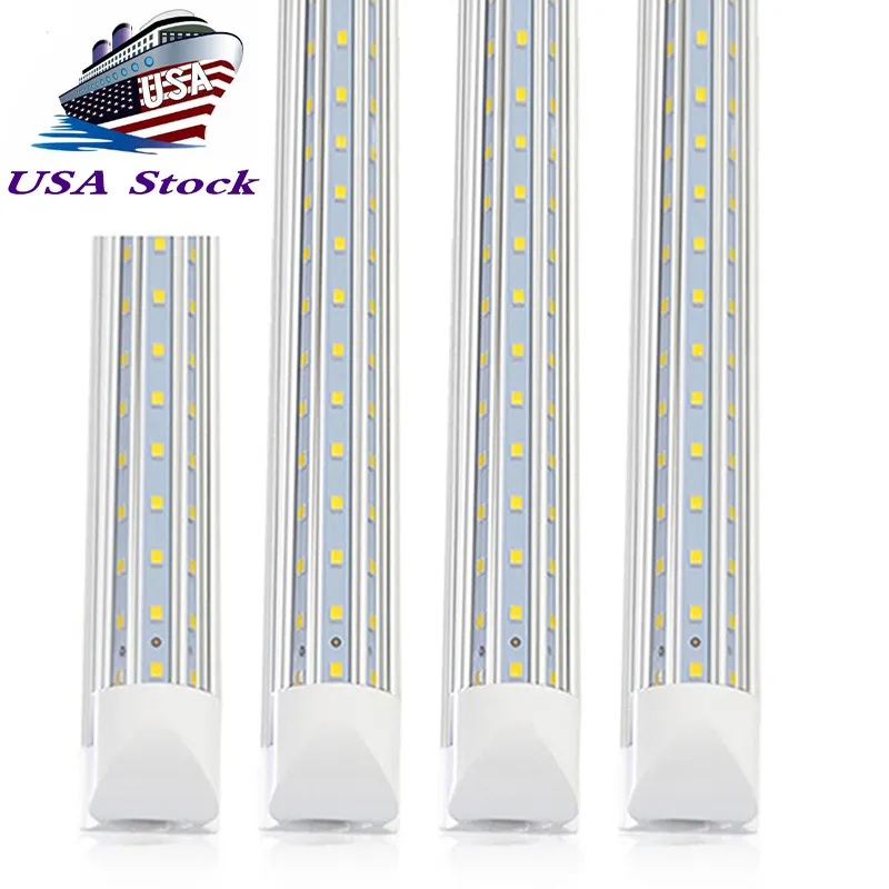 Tube LED Light 2400mm 2.4m 240cm 8ft 4ft 5ft 6ft T8 Integrate V Shape T8 LED Tubes Lamp 8 feet 120W Cooler Door Lighting SMD2835 CRESTECH