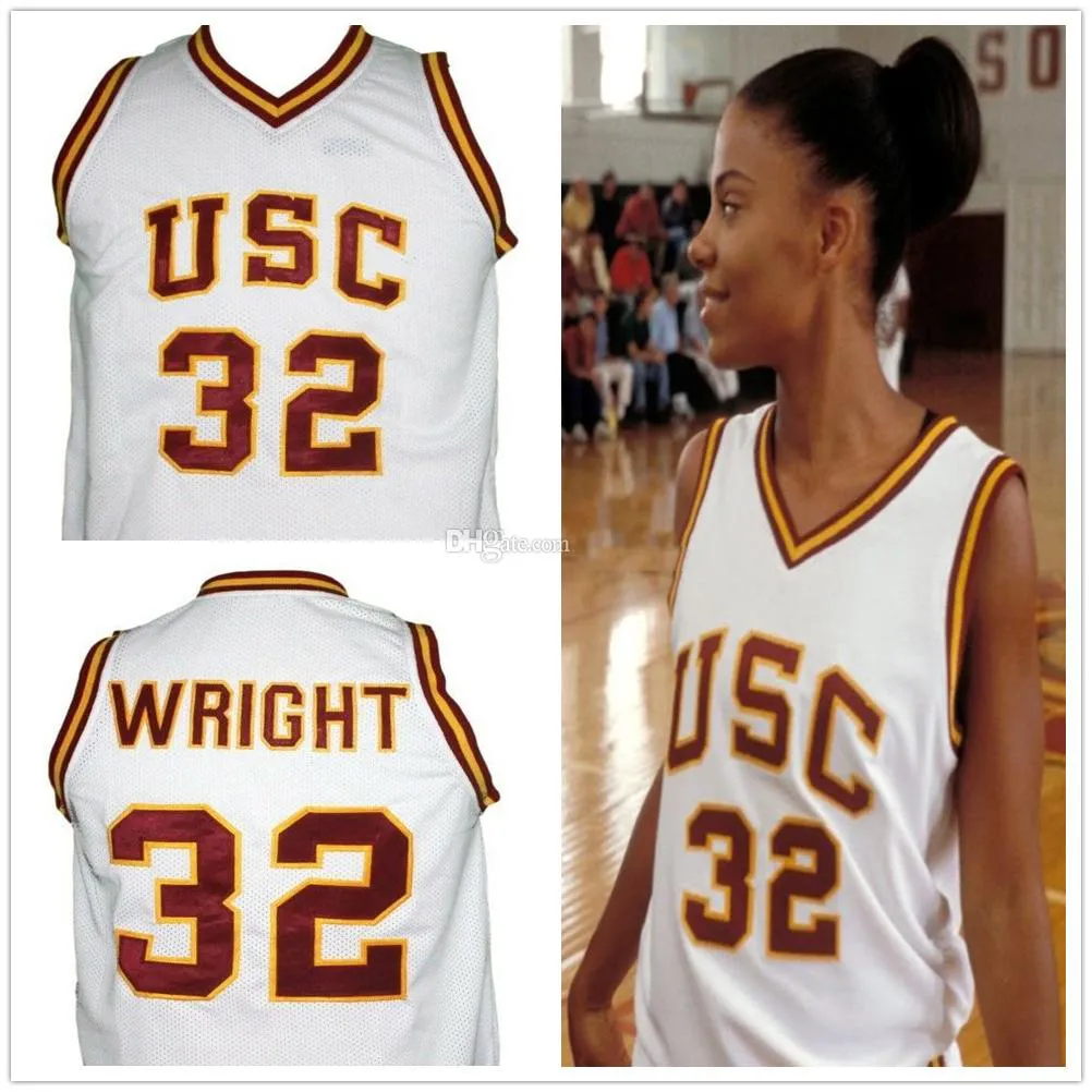 Sanaa Lathan Monica Wright #32 Ame USC Retro Basketball Jersey Men's Ed Custom qualquer número de camisetas