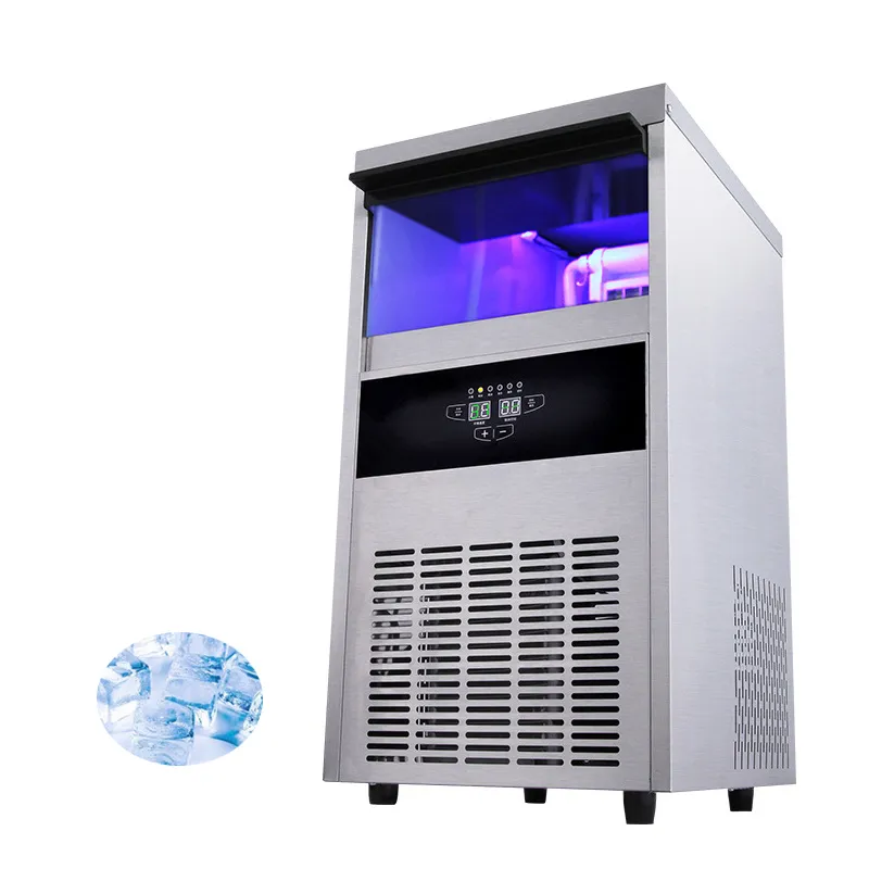 BEIJAMEI 60KG التلقائي الكهربائية صانع الجليد المحمولة مربع كتلة آيس كيوب ماكينة صغيرة بار مقهى